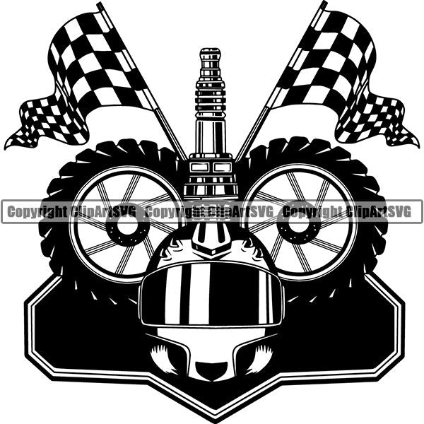 Sports Car Racing Logo ClipArt SVG