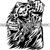 Skull Skeleton Grim Reaper Tattoo Tat ClipArt SVG