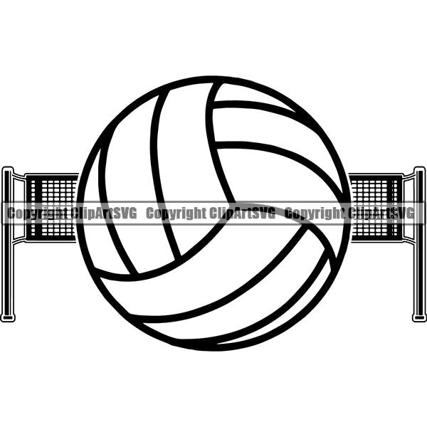 Sports Game Volleyball Logo ClipArt SVG