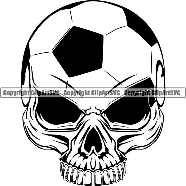 Sports Soccer Skull ClipArt SVG