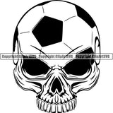 Sports Soccer Skull ClipArt SVG