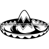 Occupation Cowboy Mexican Sombrero ClipArt SVG