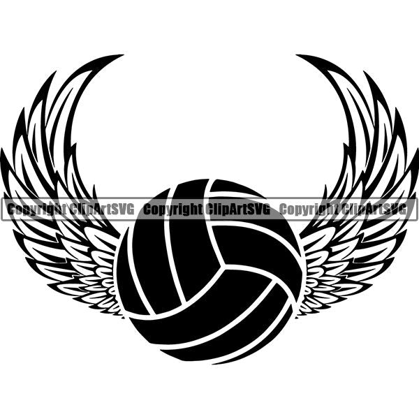 Sports Game Volleyball Logo ClipArt SVG