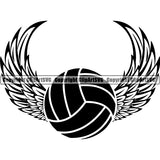 Sports Game Volleyball Logo ClipArt SVG