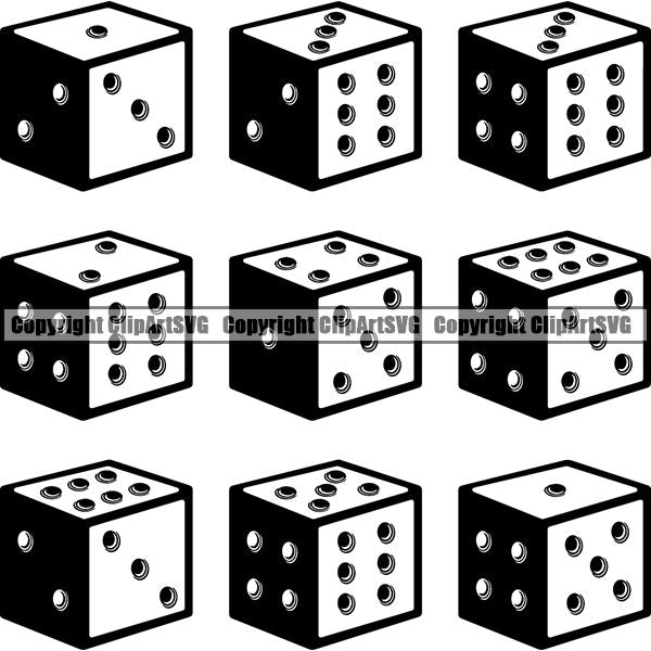 Game Dice Set ClipArt SVG
