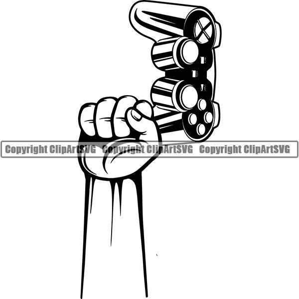 Video Game Gaming Gamer Player Controller Console ClipArt SVG