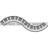 Music Design Element Frame Border Piano Keys In Line Wavy ClipArt SVG