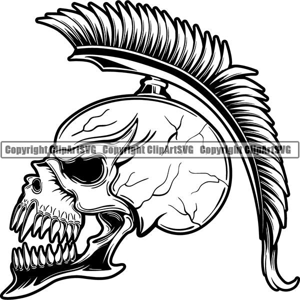 Skull Skeleton Tattoo Tat ClipArt SVG