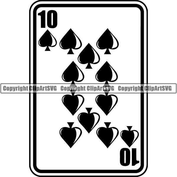 Game Poker Card Spade Ten ClipArt SVG