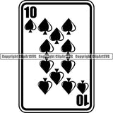 Game Poker Card Spade Ten ClipArt SVG