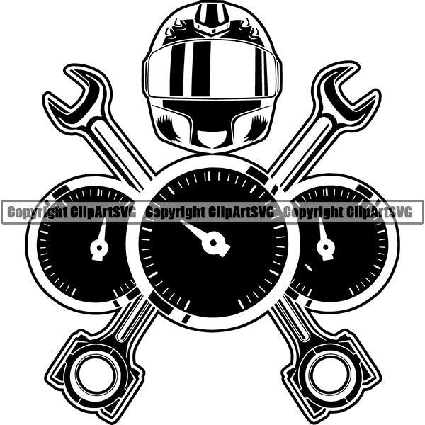 Sports Car Racing Logo ClipArt SVG