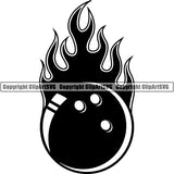Sports Game Bowling Bowler Bowl Fire ClipArt SVG