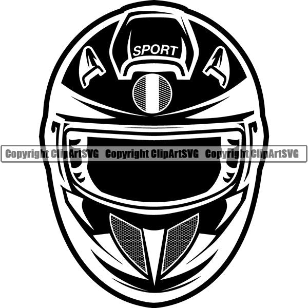 Motorcycle Sports Racing Helmet ClipArt SVG