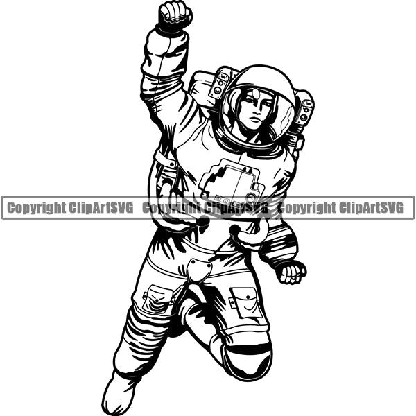 Astronaut Outer Space Shuttle Sci-Fi Science Fiction ClipArt SVG