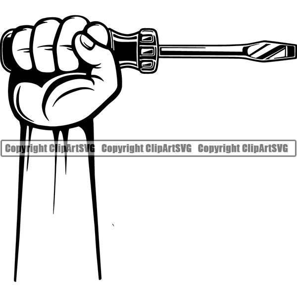 Mechanic Repair Shop Garage Screwdriver Regular ClipArt SVG