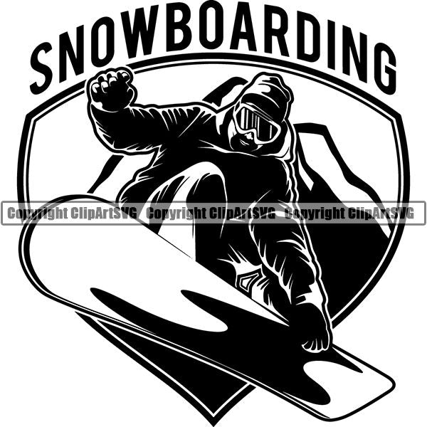Sports Snowboarding Snowboard Skiing Ski Logo ClipArt SVG