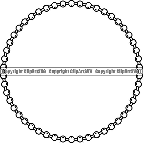 Military Weapon Soldier Dog Tag Chain White Circle ClipArt SVG