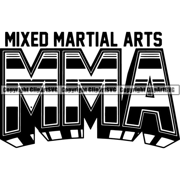 Sports Boxing Boxer MMA Fighter Text ClipArt SVG