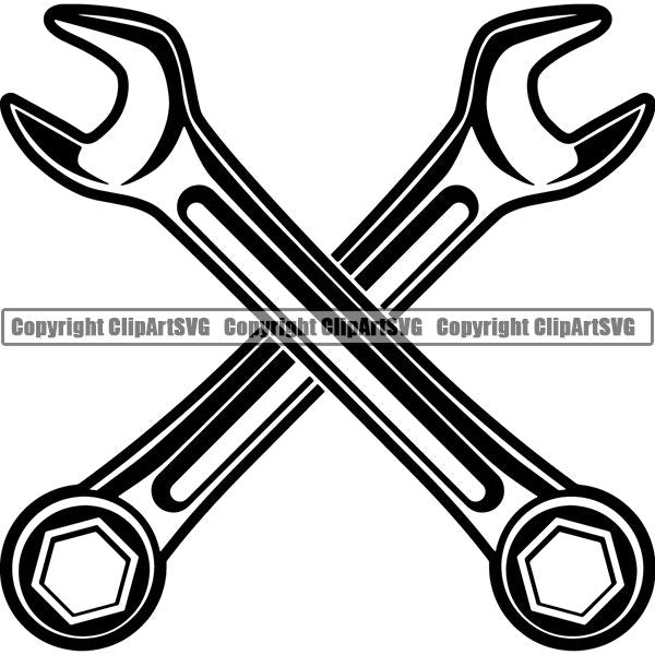Mechanic Repair Shop Garage Wrench ClipArt SVG