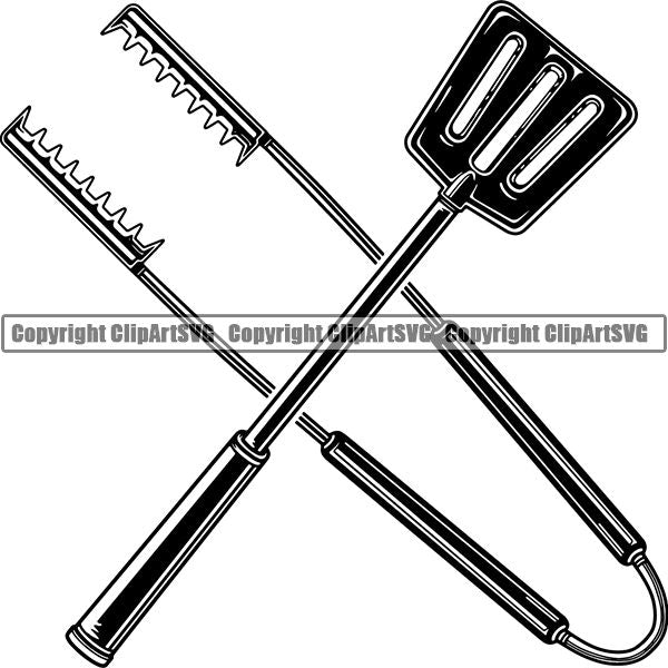 Cooking BBQ Bar-B-Que Barbque Chef Cook Butcher Logo ClipArt SVG