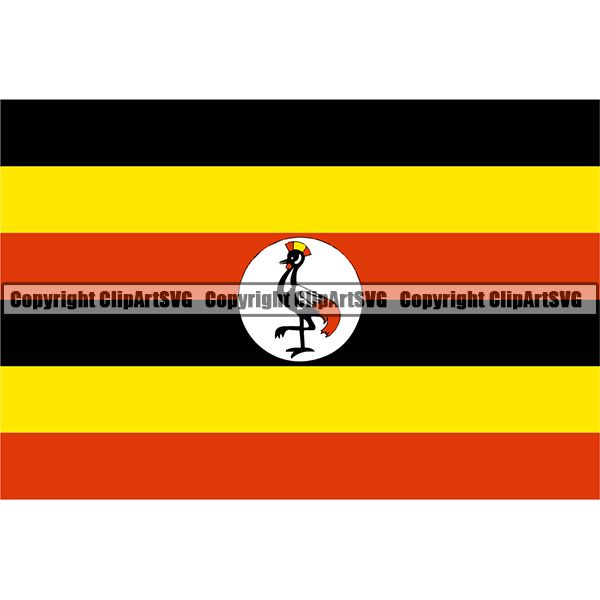 Country Flag Square Uganda ClipArt SVG