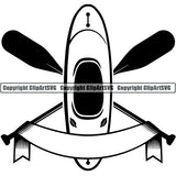 Kayak Kayaking Canoe Canoeing Raft Rafting Paddle Ore Logo ClipArt SVG
