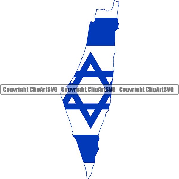 Country Flag Map Israel ClipArt SVG