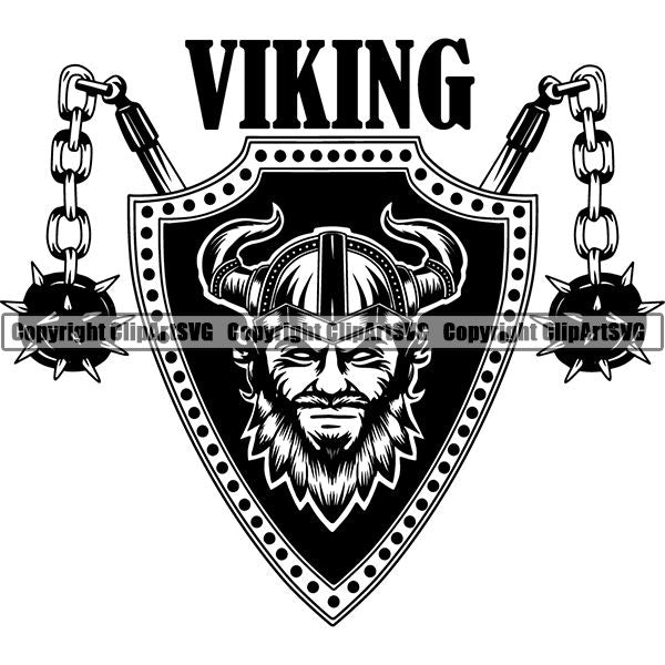 Viking Warrior Logo ClipArt SVG