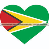 Country Flag Heart Guyana ClipArt SVG