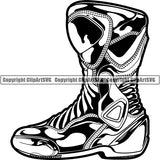 Motorcycle Sports Racing Boot ClipArt SVG