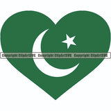 Country Flag Heart Pakistan ClipArt SVG