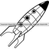 Astronaut Outer Space Shuttle Sci-Fi Science Fiction Rocket ClipArt SVG