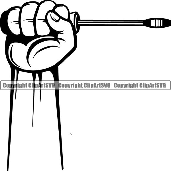Mechanic Repair Shop Garage Tool Screwdriver ClipArt SVG