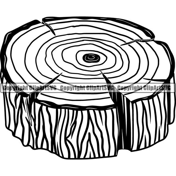 Construction Woodworking Carpenter Lumberjack Tree Stump ClipArt SVG
