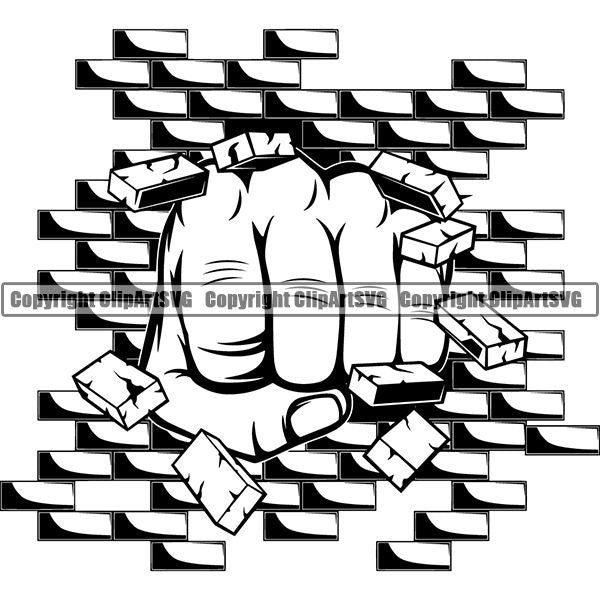 Design Element Human Hand Break Floor Wall ClipArt SVG