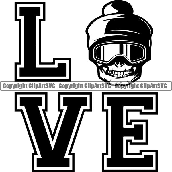Sports Skiing Ski Snowboarding Snowboard Love ClipArt SVG