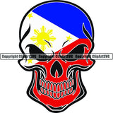 Country Flag Skull Philippines ClipArt SVG