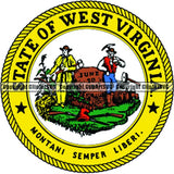 State Flag Seal West Virginia ClipArt SVG