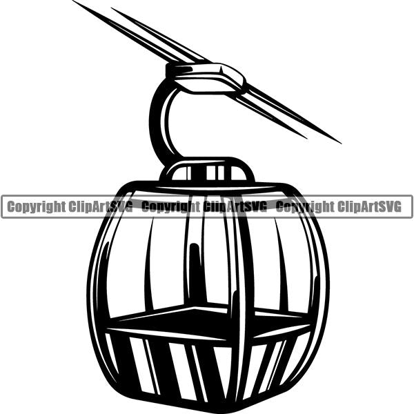 Sports Skiing Ski Snowboarding Snowboard Ski Lift ClipArt SVG