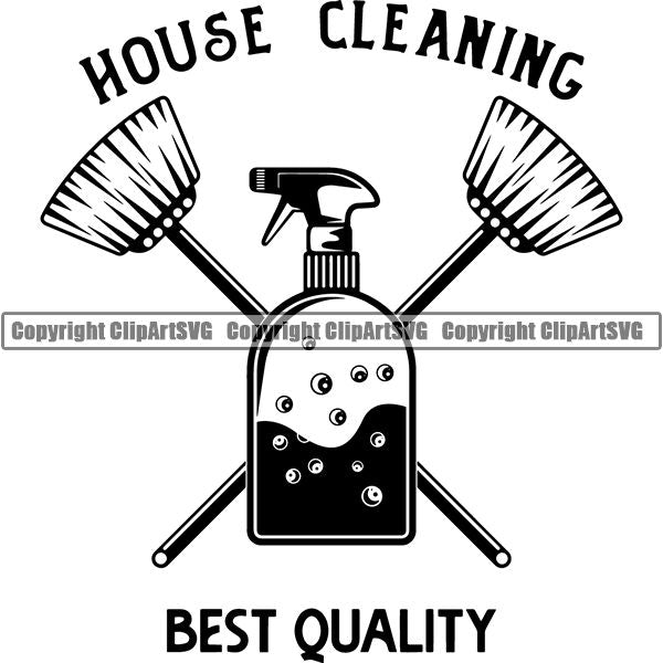 Maid Cleaning Service Housekeeping Housekeeper Logo ClipArt SVG