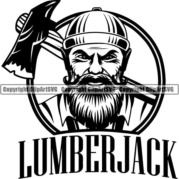 Construction Woodworking Carpenter Lumberjack Logo ClipArt SVG