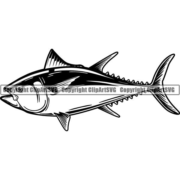 Sports Game Fishing Hunting Fish Hunt Fish Tuna Bluefin ClipArt SVG