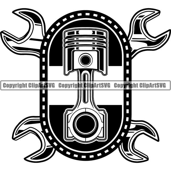 Mechanic Repair Shop Garage Logo ClipArt SVG