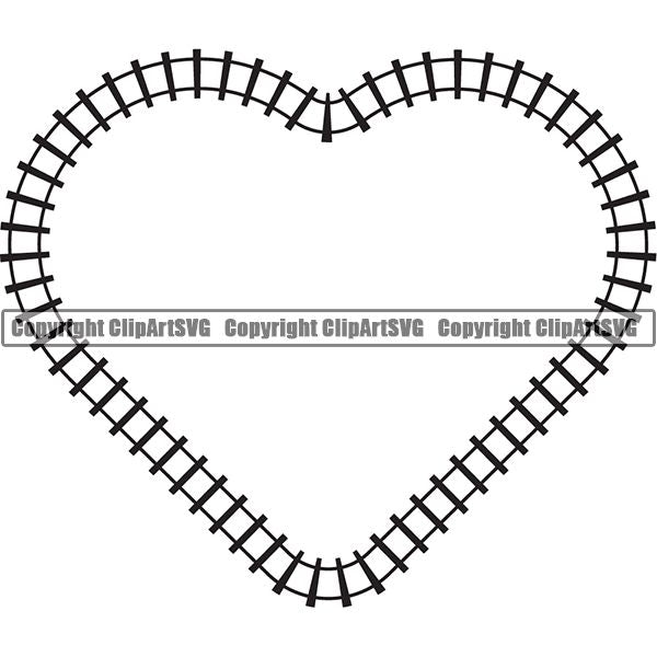 Locomotive Train Track Design Element  Black Heart.jpg