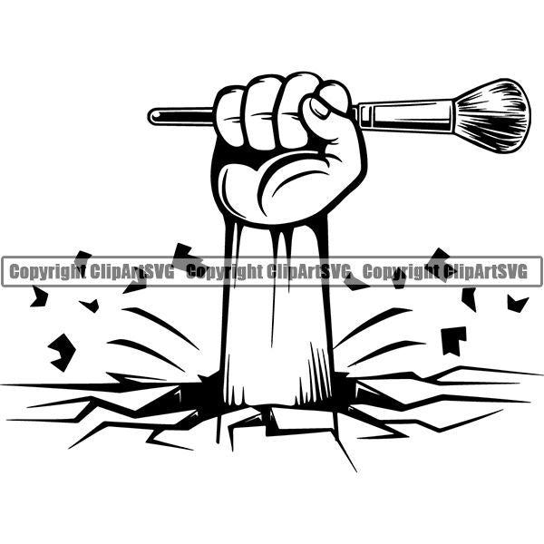 Fashion Beauty Cosmetology Cosmetics Makeup Brush tgg7a7 break ClipArt SVG