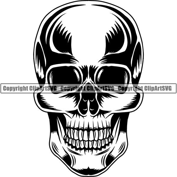 Skull Skeleton Tattoo Tat ClipArt SVG