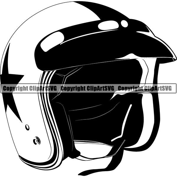 Motorcycle Bike Chopper Helemet ClipArt SVG