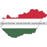 Country Flag Map Hungary ClipArt SVG
