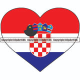 Country Flag Heart Croatia ClipArt SVG