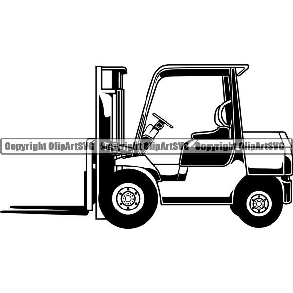 Business Office Advertising Money Shipping Warehouse Forklift ClipArt SVG